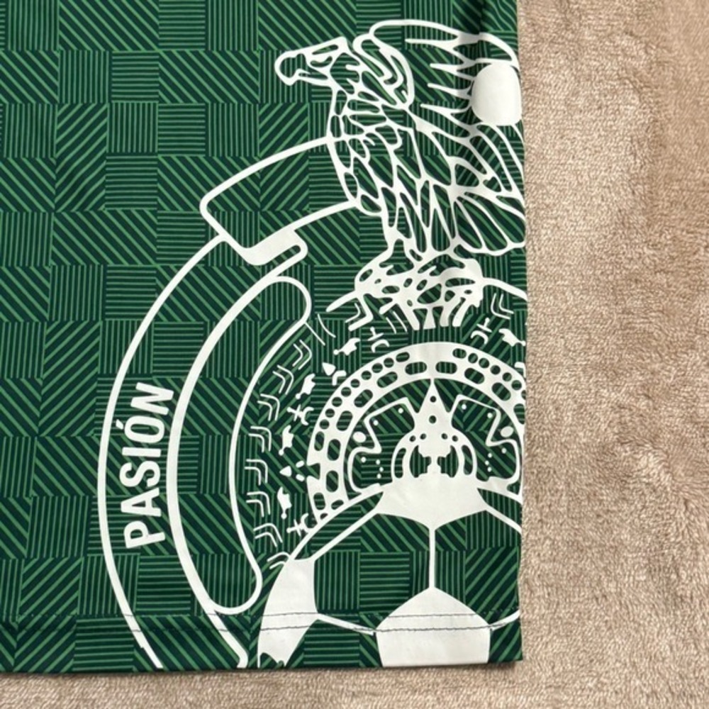Mexico National Team Soccer Jersey Green Geometric Eagle Graphic Shirt Boy Small - Picture 4 of 9
